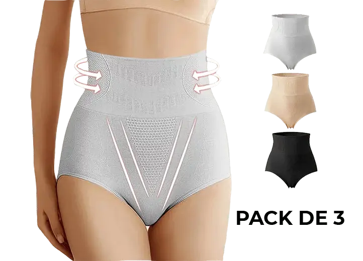 Pack de 3 Bragas Faja moldeadora push up + caja